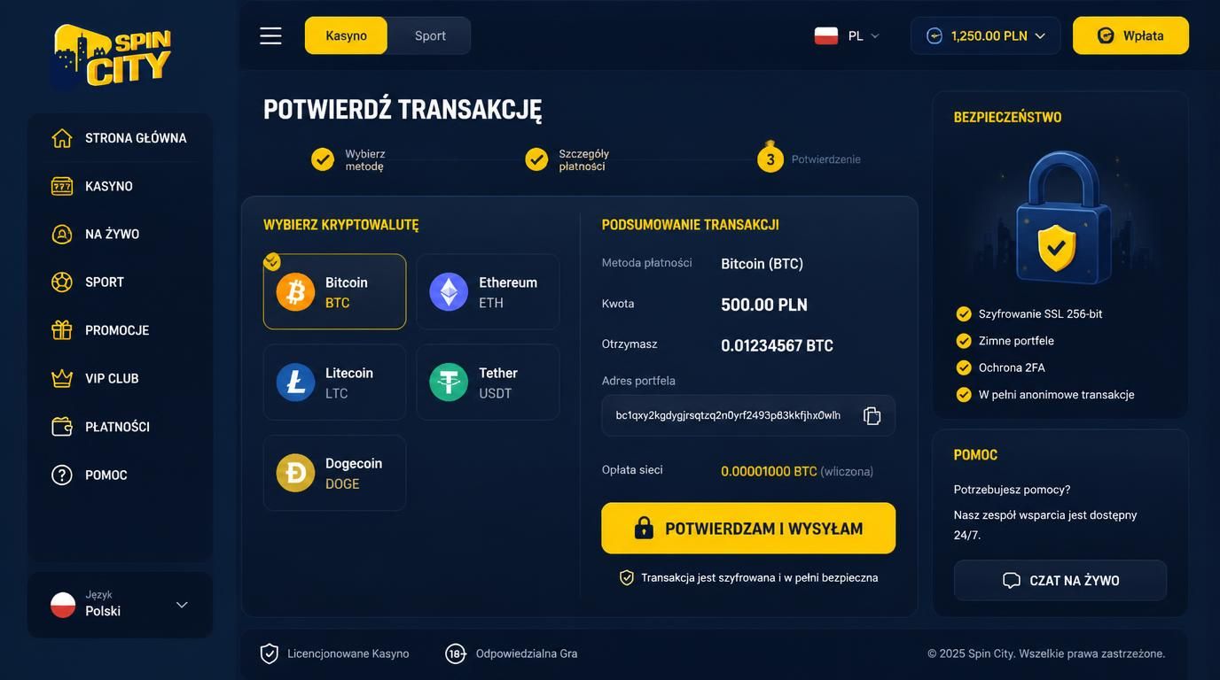 Ikony kryptowalut z ekranem potwierdzenia transakcji.