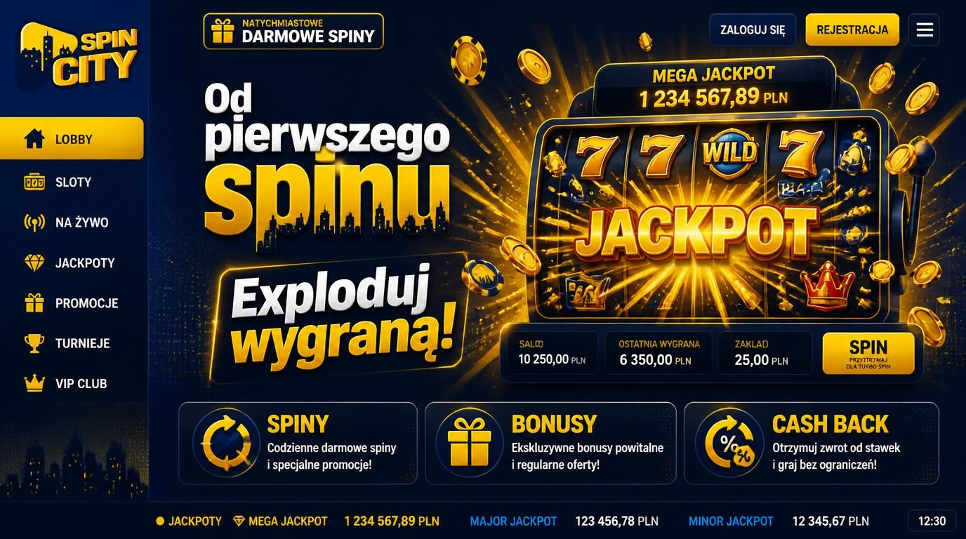Free spiny i bonus od pierwszego spinu w Spin City Casino